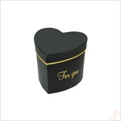 Kalp Kutu Küçük Boy, 9 x 9 x 8 cm - Siyah