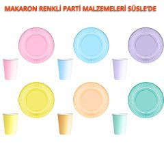 Makaron Karton Tabak, 23 cm x 8 Adet - Mavi