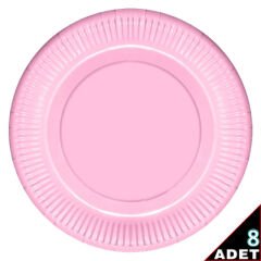 Makaron Karton Tabak, 23 cm x 8 Adet - Pembe