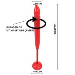 Dekoratif Pilli Led Şamdan ve Pasta MuMu, 25 cm x 2 cm - Kırmızı