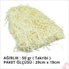 Zikzak Kırpıntı Kağıt Paketleme Dolgu Malzemesi, 50 gr - Krem