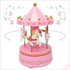 Atlı Karınca Müzik Kutusu, 17cm x 10cm - Pembe