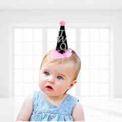 2 Yaş Ponponlu Two Kukuleta, 14cm x 6cm - Pembe