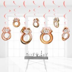 3 Boyutlu Spiralli Yüzük Tavan Süsü, 11 Adet - Rose Gold