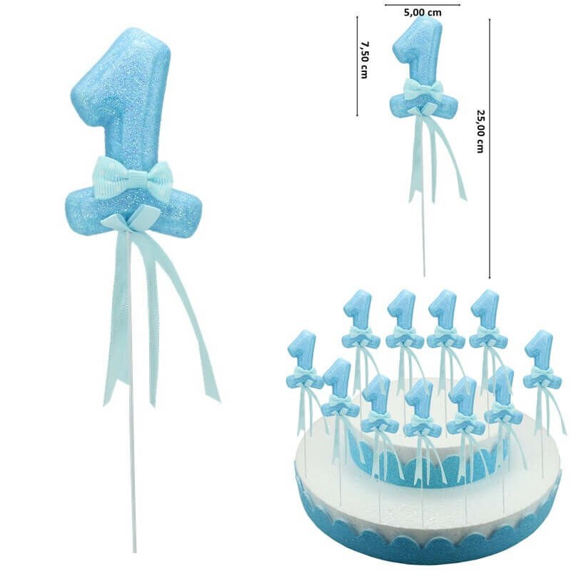 1 Yaş Simli Çubuk Süs, Mavi