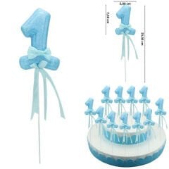 1 Yaş Simli Çubuk Süs, Mavi