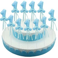 1 Yaş Simli Çubuk Süs, Mavi