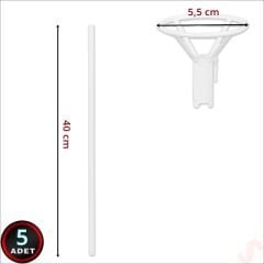 40cm Balon Çubuğu ve Takma Aparatı Seti, Balon Hariç - 5 Set