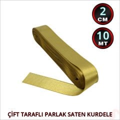 Saten Kurdele, 2cm x 10mt - Altın