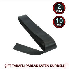Saten Kurdele, 2cm x 10mt - Siyah