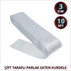 Saten Kurdele, 3cm x 10mt - Beyaz