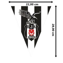 Beşiktaş Üçgen Bayrak Flama - 3,60 mt