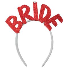 Bride Tüllü Taç - Kırmızı