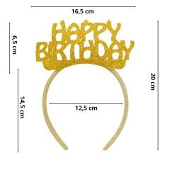 Happy Birthday Taç - Altın