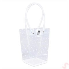 Beyaz Saplı Şeffaf PVC Çanta, 35x26,5x13cm - 1 Adet