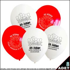 23 Nisan Baskılı 30cm Balon - 8 Adet