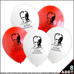 Atam İzindeyiz Baskılı, 30cm Balon - 8 Adet