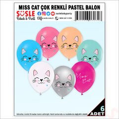 Miss Cat Balon, 30cm x 6 Adet