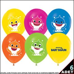 Baby Shark Balon, 30cm x 6 Adet