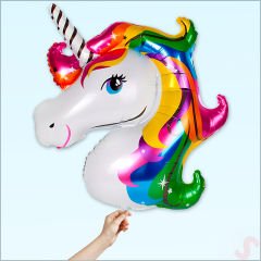 Unicorn Kafa Folyo Balon, 90cm x 70cm