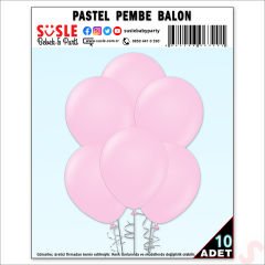 Pembe Pastel Balon, 30cm x 10 Adet