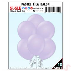 Lila Pastel Balon, 30cm x 10 Adet