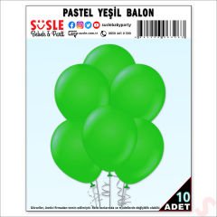 Yeşil Pastel Balon, 30cm x 10 Adet