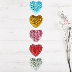 Polyester Kalp Fiyonk, 1,3 cm - 25 Adet - PEMBE