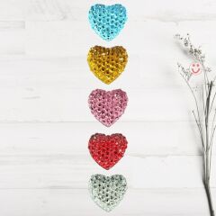 Polyester Kalp Fiyonk, 1,3 cm - 25 Adet - MAVİ