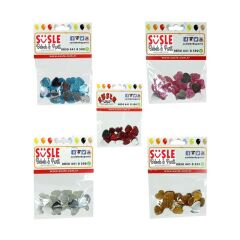 Polyester Kalp Fiyonk, 1,3 cm - 25 Adet - MAVİ