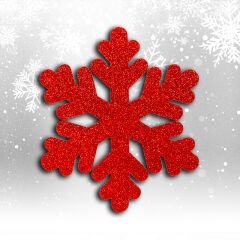 Yılbaşı Kar Tanesi Dekor Strafor Süs, 25 cm - Kırmızı