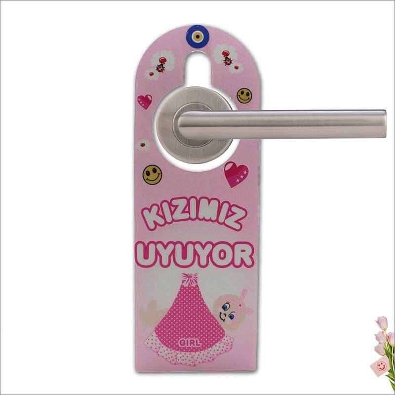 Kapı Kolu Süsü, Ahşap - Pembe