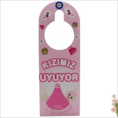 Kapı Kolu Süsü, Ahşap - Pembe