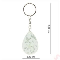 Epoksi Yıldızlı Anahtarlık, Gümüş - 10 Adet