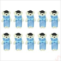 Minik Ayıcık SüS, 11cm x 6cm - Mavi - 10 Adet
