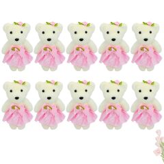 Minik Ayıcık Süs, 11cm x 6cm - Pembe - 10 Adet