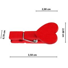 Kalpli Süs Mandalı 3,50 cm, 10 Adet - Kırmızı