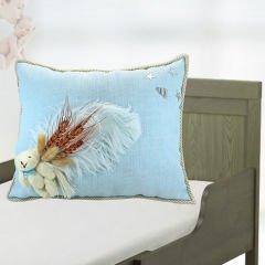 Kuru Çiçek Tanzimli, Ayıcıklı, Takı Yastığı, Mavi