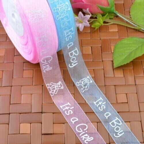 Organze Kurdele, Boy / Girl - 1,0 cm x 23 mt - Renk Seçenekli -