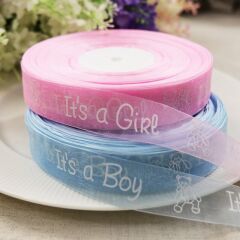 Organze Kurdele, Boy / Girl - 1,0 cm x 23 mt - Renk Seçenekli -