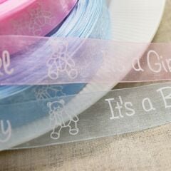 Organze Kurdele, Boy / Girl - 1,0 cm x 23 mt - Renk Seçenekli -