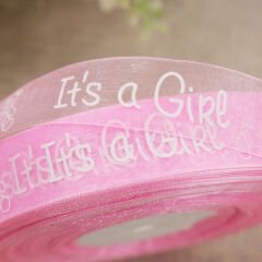 Organze Kurdele, Boy / Girl - 2,5 cm x 23 mt - Renk Seçenekli -