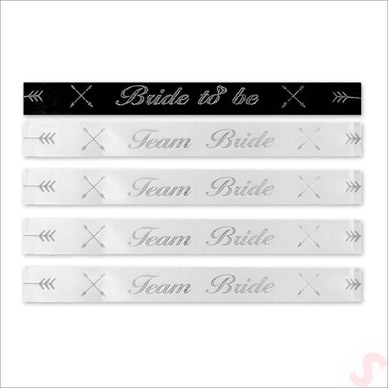 Bride To Be ve Team Bride Bileklik, 5 Adet - Gümüş