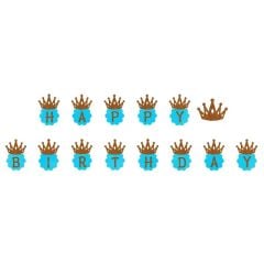 Happy Birtyday Banner - Simli - Mavi - 3,00 mt