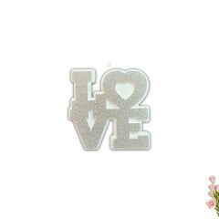Love Strafor Süs, 25cm x 25cm - Gümüş