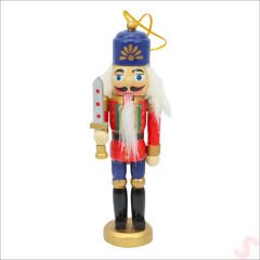 Kurşun Asker, Ahşap Fındıkkıran 13cm - Kılıçlı Kırmızı