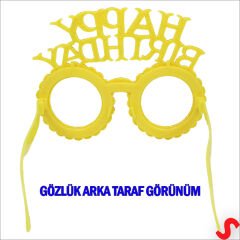 Happy Birthday Taç ve Gözlük Seti - Altın