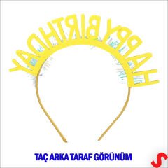 Happy Birthday Taç ve Gözlük Seti - Altın