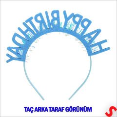 Happy Birthday Taç ve Gözlük Seti - Mavi