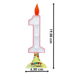 Pilli Led Rakam MuM Çok Renkli Işık 19,00 cm x 6,50 cm, Pembe - 1